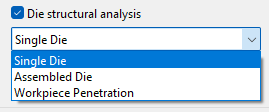 Die structural analysis menu